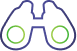 Ícone de binóculo simbolizando a visão da empresa